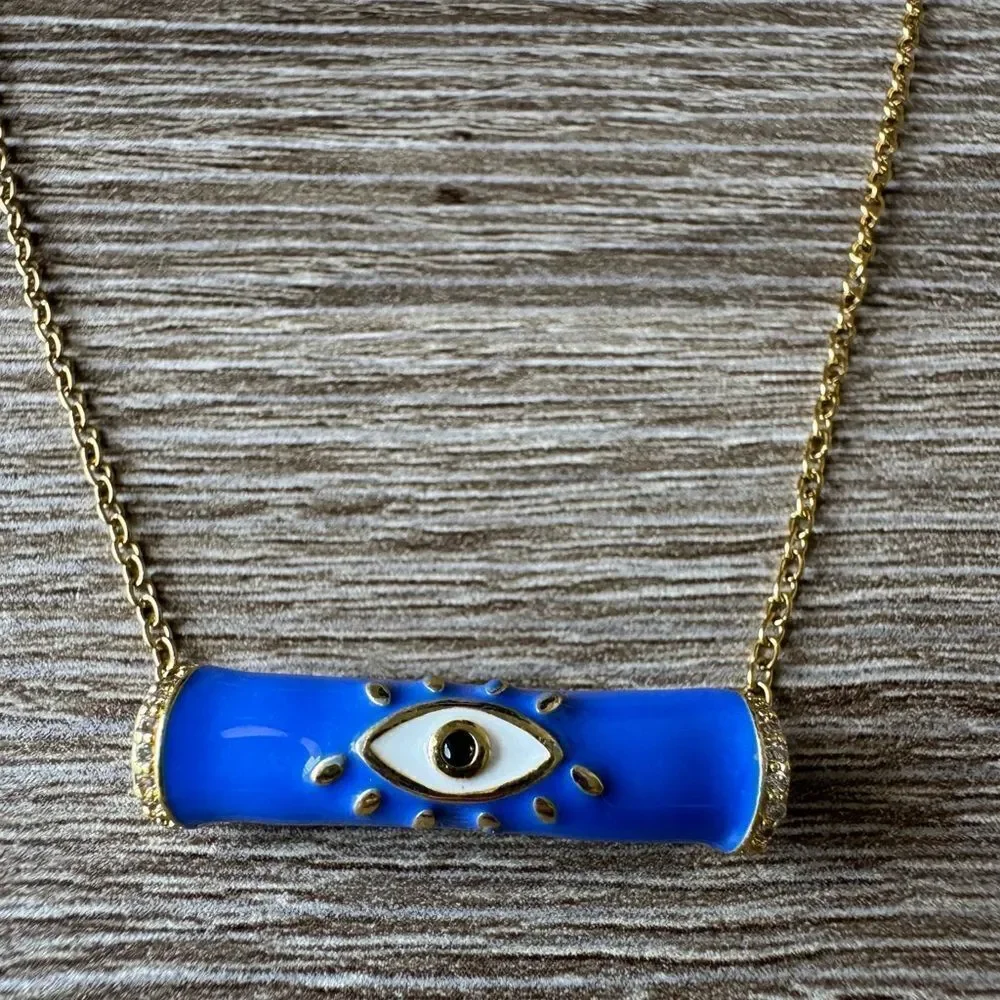 Bohemian evil eye necklace N621